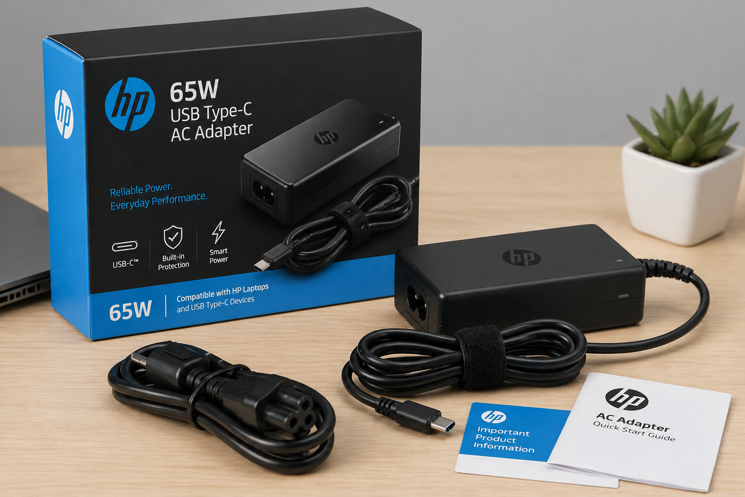 HP Compatible Type-C 65W Charger – Brand New (Copy / Replacement)