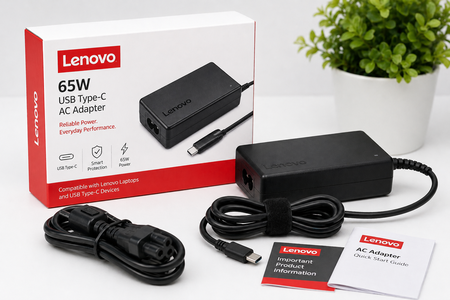 Lenovo Compatible Type-C 65W Charger – Brand New (Copy / Replacement)